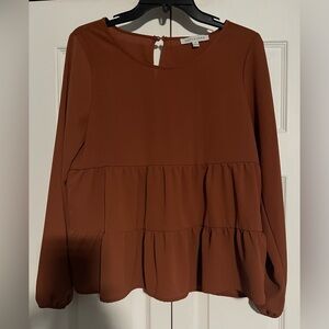 Olive and Oak peplum top. Size Medium
